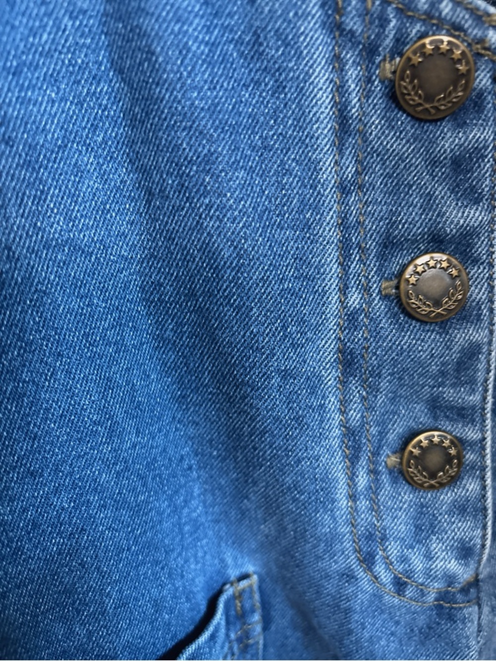 Vintage Haiks Artisan Embroidered Asian Denim Pinafore Jumper Dress Size XL - Picture 7 of 7